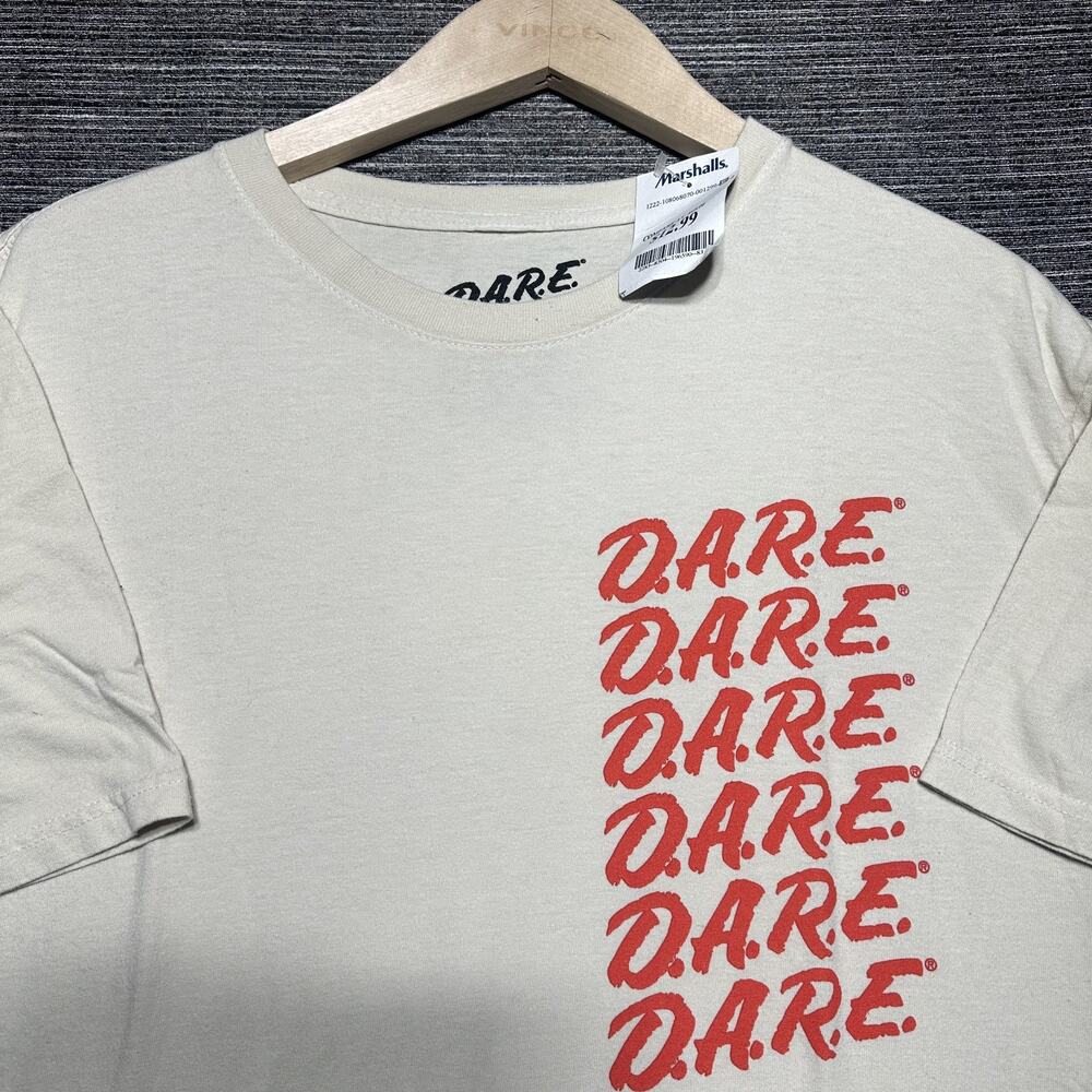 D.A.R.E. Shirt Men's Medium Beige Short Sleeve To Resist Violence